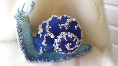 OOAK. Nadel gefilzt. Blaue Schnecke.
