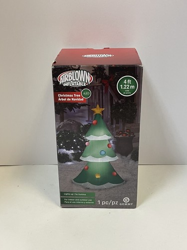 Gemmy Airblown 4' Foot Christmas Tree Inflatable LED Lights Indoor Outdoor