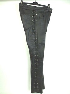 side lace leather pants