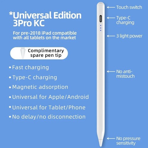 For Apple Pencil Stylus for iPad/iPad Pro/Mini/Air 2018-2024 Palm Rejection - Picture 2 of 6