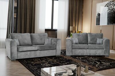 High back Crushed Velvet Sofa Corner Suite Seater Armchair