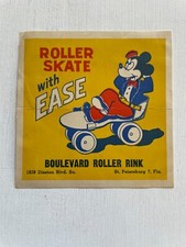 Vintage Boulevard Roller Skate Rink St Petersburg, FL Sticker w/ Mickey Mouse