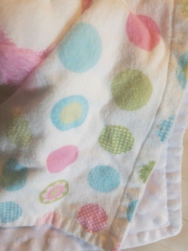 Dan Dee Plush Fuzzy Pink & White Lop Ear Bunny Blanket Security Lovey 6 Inches C - Picture 2 of 4