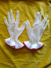 GORGEOUS VINTAGE 1950'S STYLISH TAILORED GLOVES W/WRIST  SEAM DESIGN Nylon