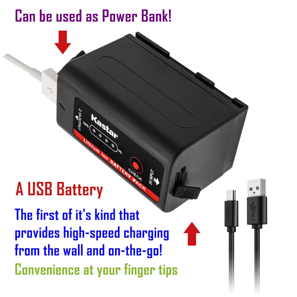 Cargador USB Kastar Batería LTD2 para Canon BP-955 BP-970 BP-970G BP-975 BP-980G Foto 3 de 4