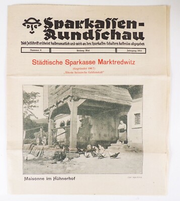 Sparkasse Rundschau 1933 Nr 9 Städtische Sparkasse Marktredwitz