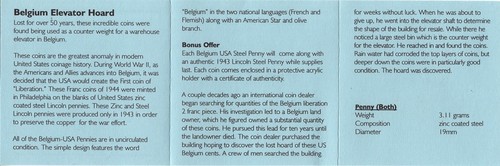 (4) Belgium Elevator Hoard 1943 Cent US 1944 2 Franc Belgium BU in Boxes - Picture 5 of 5