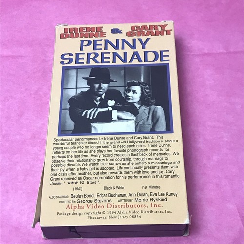 Penny Serenade VHS Tape Irene Dunne Cary Grant - Picture 2 of 4
