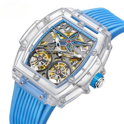 Men's Watch Plastic Transparent Hollow Full Automatic Mechanical Watches Men