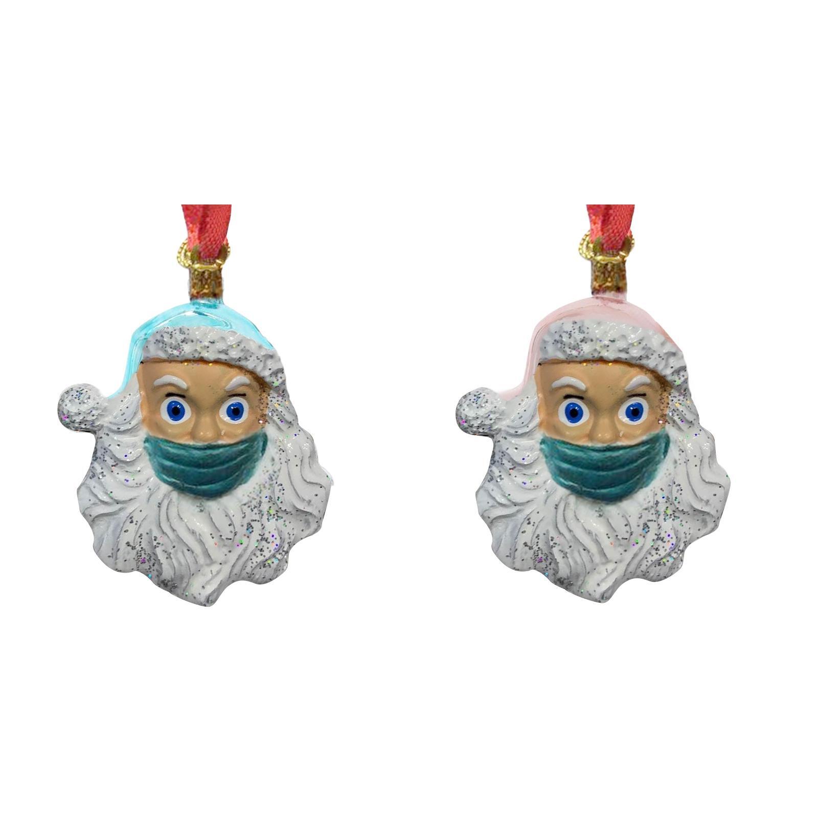 2PCS Santa Claus Xmas Tree Hanging Decorations Christmas Decorate Ornaments Set