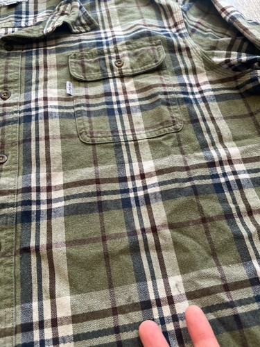 CARHARTT ORIGINAL FIT PLAID HEAVY FLANNEL SHIRT GREEN MULTI MENS 3XL EXCELLENT - Picture 9 of 9