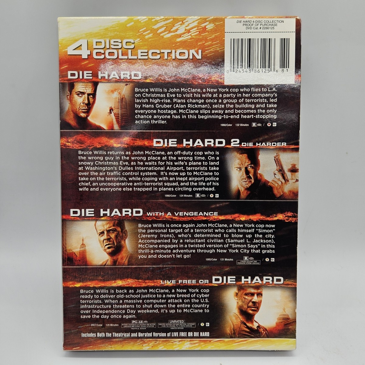 1988 DVD Video Die Hard 4-Disc Collection 20th Century FOX