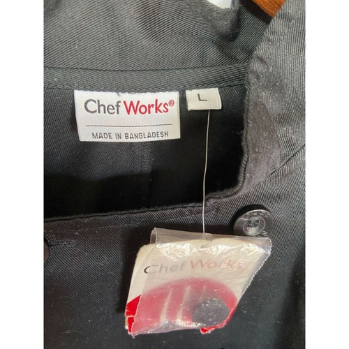 #3538 Black Chef Works long sleeve double breast coat size L - Picture 4 of 8