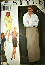 Miss Style 2548 Pattern SIMPLICITY Wrap Skirt 2 Length UNCUT Size 8-10-12-14-16