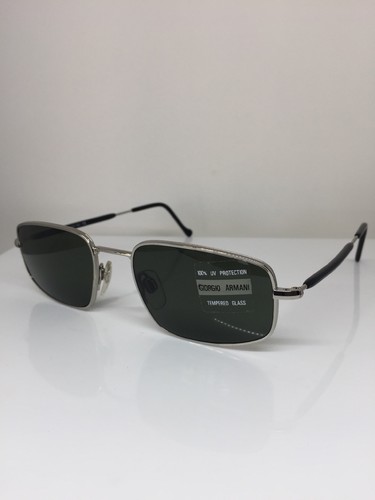 VINTAGE GIORGIO ARMANI Occhiali da sole GA 637 C. 979 Shiny Silver \u0026 Nero  50mm ITALIA | eBay