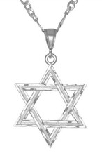 Sterling Silver .925 Star of David Pendant Necklace Made in USA