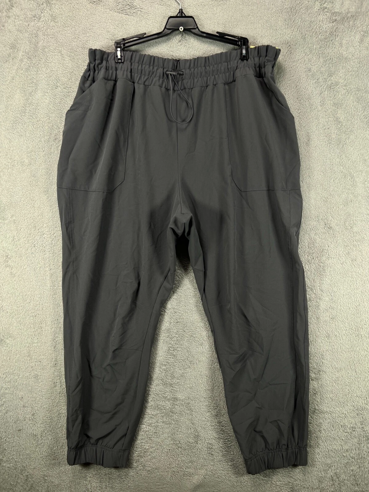 All in Motion NWT Womens 2XL Joggers Gray Softshell Pull On Pants Cinch Elastic
