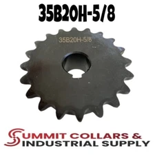 #35 Roller Chain Sprocket B Type 5/8" Bore Hardened  20 Tooth 35B20H-5/8