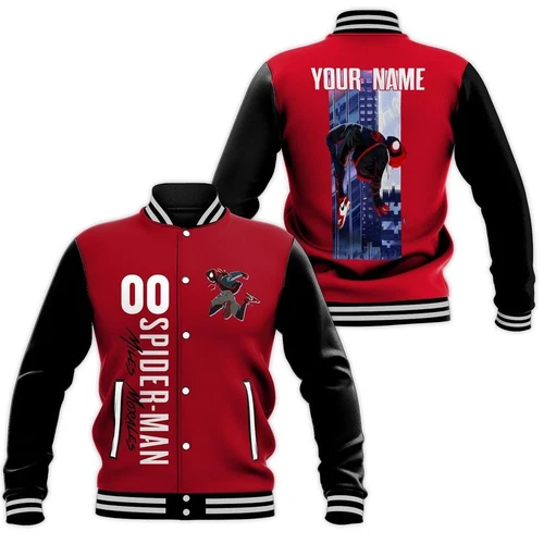 Personalized Spider-Man Miles Morales Baseball Jacket