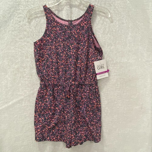 Athleta Romper Shorts Girls L/12 Gray Pink Dot 1 Piece Sleeveless Tank Outfit - Picture 1 of 15