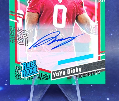 2023 Panini YaYa Diaby Rated Rookie Green Autograph Buccaneers Donruss Football - Picture 7 of 13
