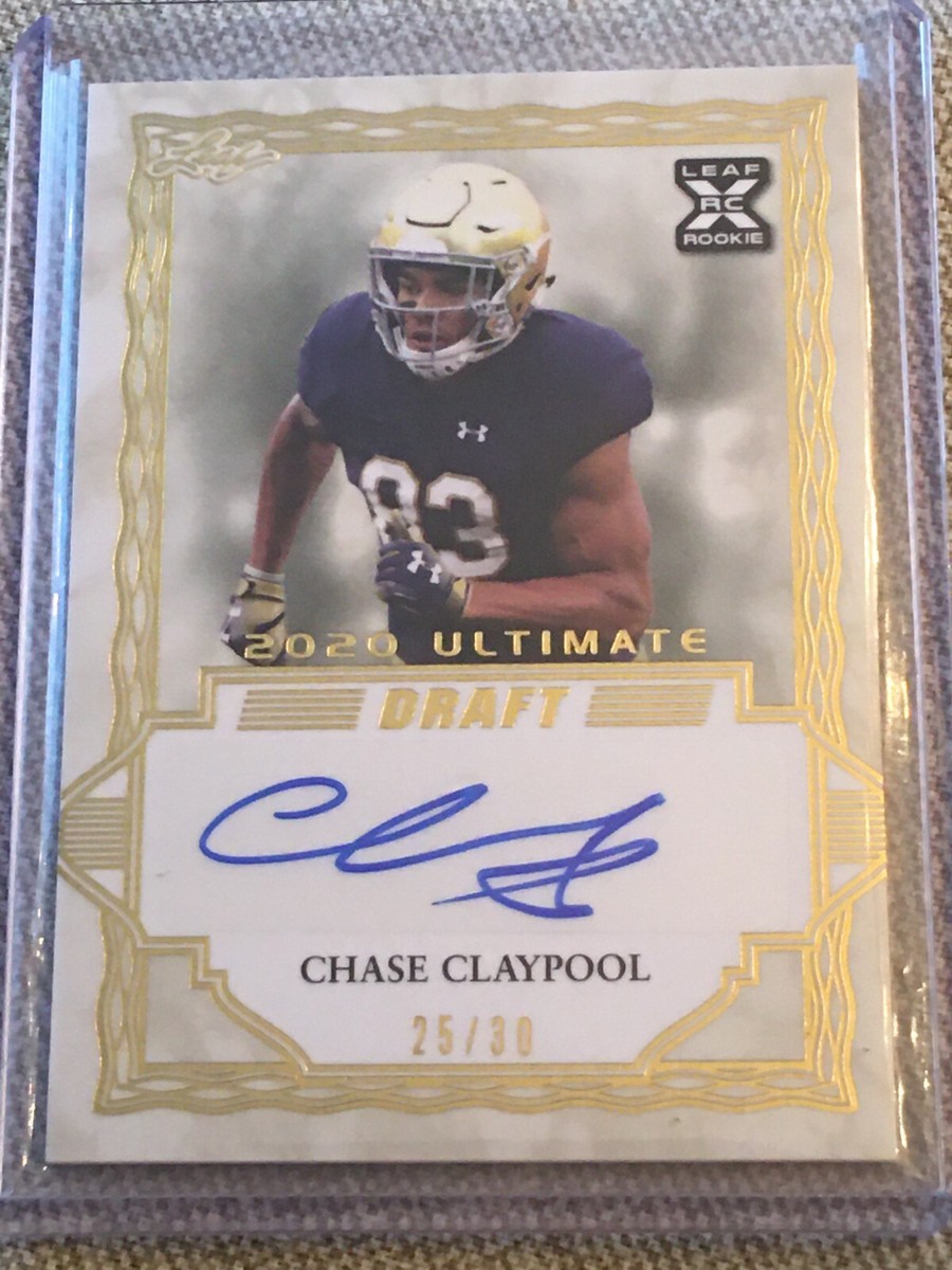 CHASE CLAYPOOL 2020 Leaf Ultimate Autograph #25/30 STEELERS Notre