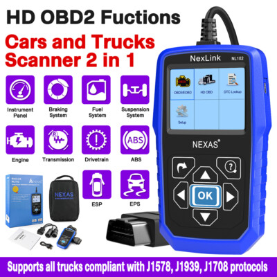 NEXAS NL102 HEAVY DUTY HD DIESEL TRUCK DIAGNOSTIC SCANNER TOOL CAR CODE READER
