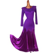 NEW Latin salsa tango rumba Cha cha Ballroom Dance Dress Top Skirt F539 Purple