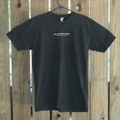 VTG Apple Computers Black T Shirt - Mac OS X Leopard - Promo Employee - Sz L 