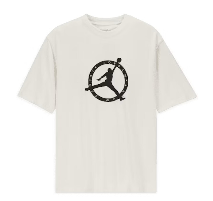 OFF WHITE X NIKE T shirt x Jordan bianca sporca bianca media *NUOVA DI ZECCA NELLA CONFEZIONE ORIGINALE*