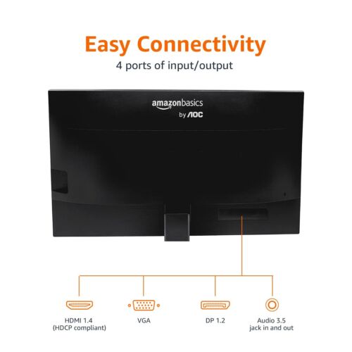 Amazon Basics 24-inch IPS Monitor 75 Hz Powered AOC Technology FHD 1080P Black - Picture 3 of 4