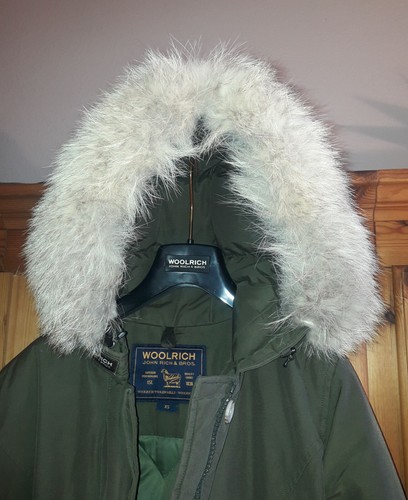 Woolrich Arctic Parka aus Ramar Cloth mit abnehmbarem Pelzbesatz Dark Green