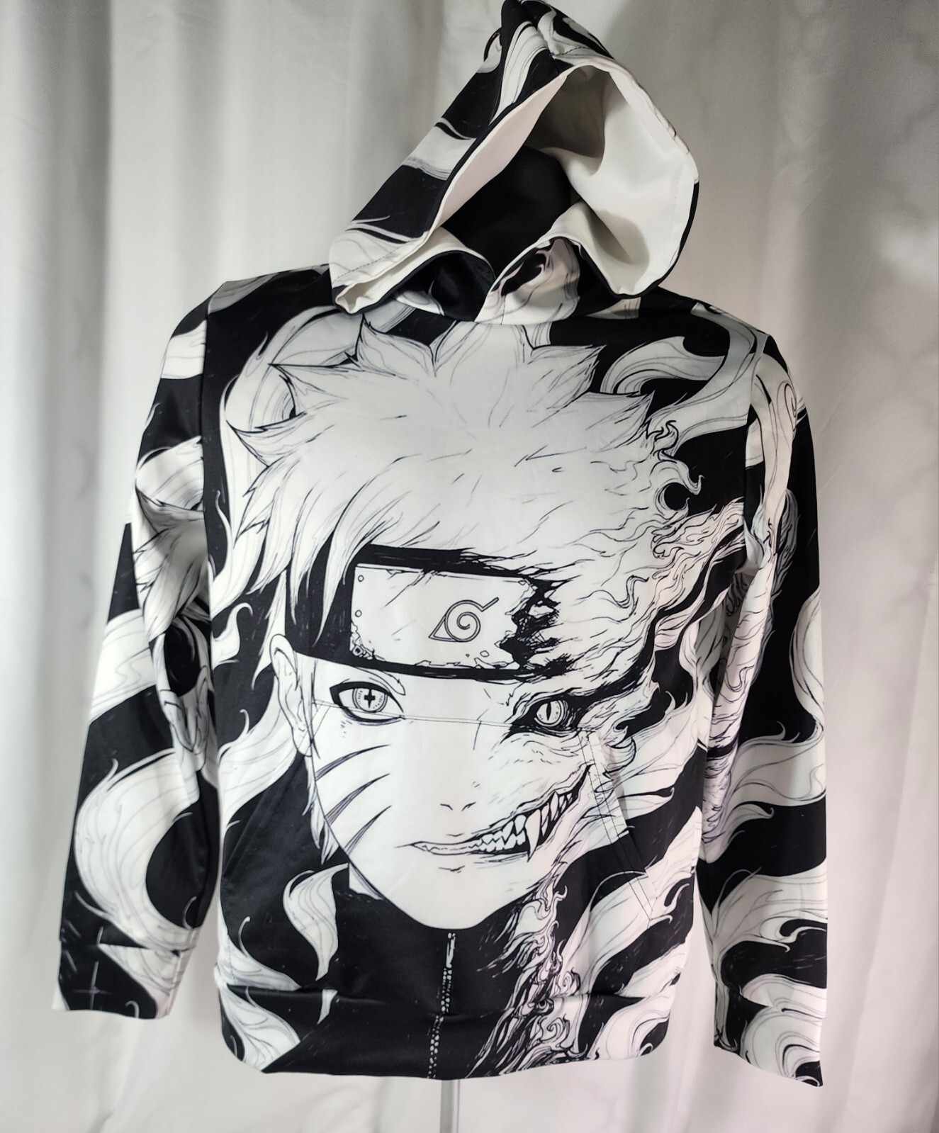 Naruto 9 Tails Pullover Hoodie Sweatshirt White Youth Size Large Manga  Anime | eBay