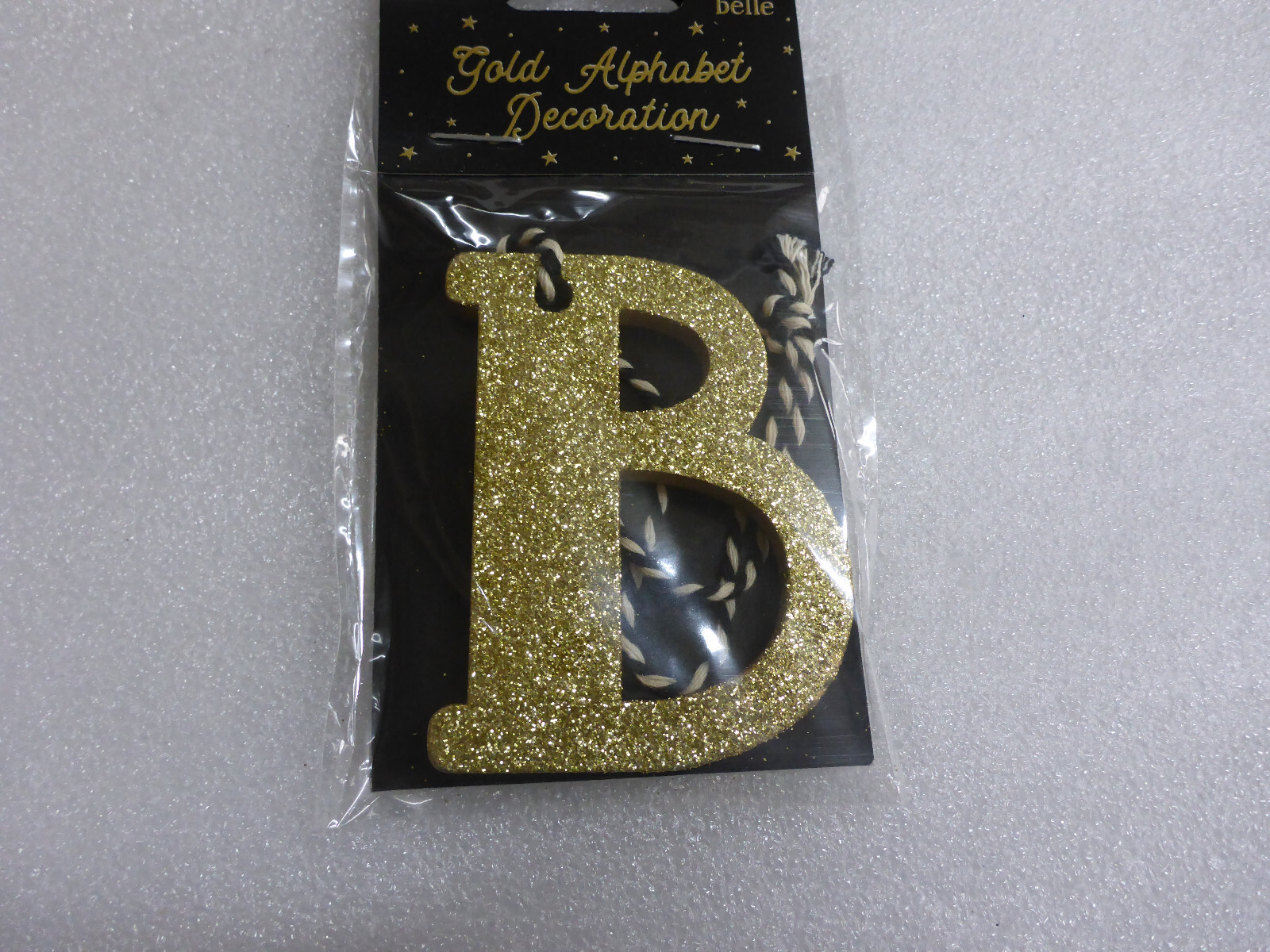 Sass & Belle Gold Glitter Hanging Alphabet Name Decoration Letter B initial Gift