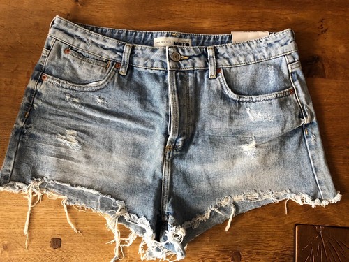 High Waisted Denim Shorts Sz US12 W34 