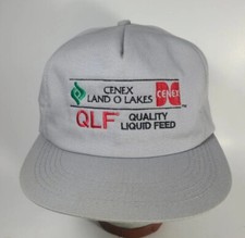 Vintage K Products USA MADE Cenez Land O Lakes QLF Farm Seed AG Trucker Hat Cap