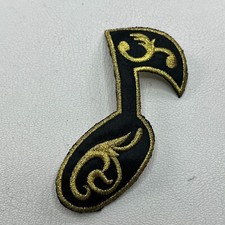 GOLD  BLACK  MUSIC NOTE  Patch K037