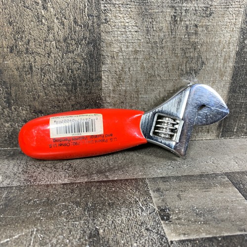Vintage Power Built Adjustable Wrench 6" With 1" opening Nice Handle Red Orange - Picture 3 of 12