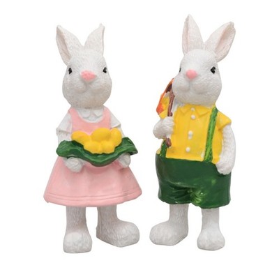 Easter Hare Decoration Realistic Resin Rabbit Figurine for Garden Yarn Desktop