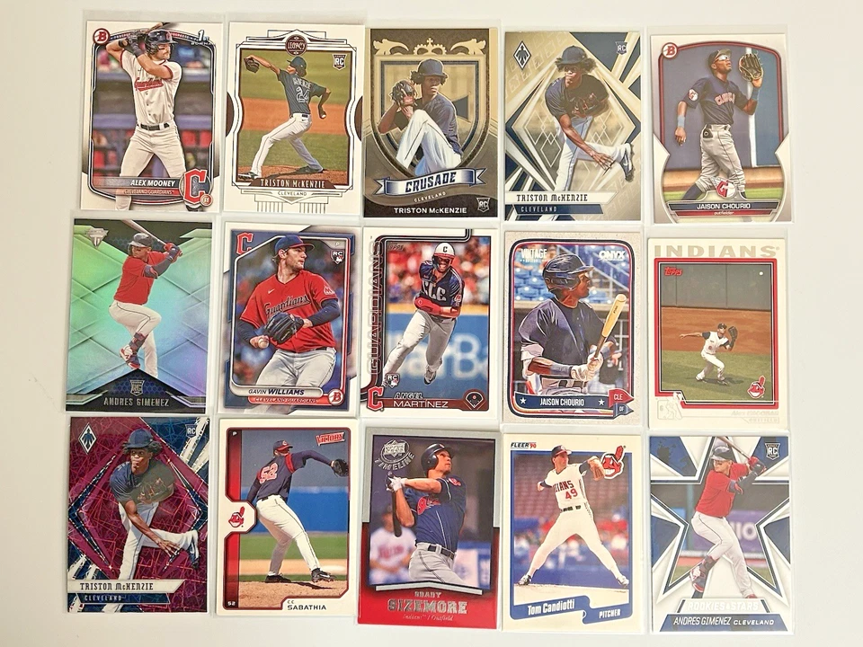 Lote de cartas de Cleveland Indians/Guardians (76) RC, paralelos (de colección-presente) Foto 2 de 4