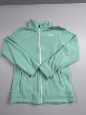 The North Face Jacket Girls XL 18 Green Fleece Full Zip Pockets Lightweight