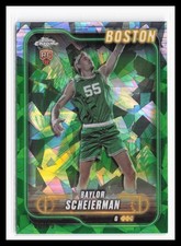 2024-25 Topps Chrome Sapphire Green #143 Baylor Scheierman #/99 Celtics RC QW