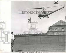 LARGE 1950 Press Photo Philip D Armour Jr's helicopter - SSA20513