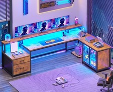 L Shaped Desk w/Drawers, 78.7