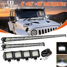 42 Inch Led Light Bar 224 Pods Combo Kit For Jeep Wrangler Jk Tj Yj Cj 40