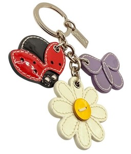 小物 Coach Ladybug Key Ring Flower Signature Coach Ladybug Keychain | eBay