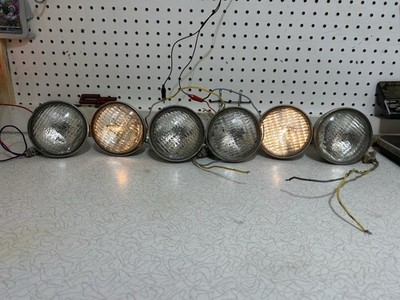 Lot of SIX TESTED Vintage Aluminum Original Automobile GE Spotlights