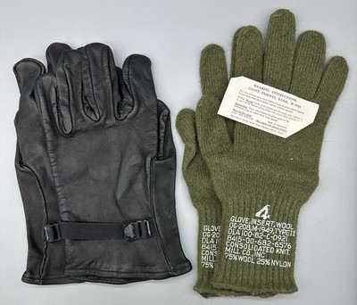 Steinberg Bros M-1949 Glove Shells CattleHide Leather Size 4 DLA100 Wool Inserts
