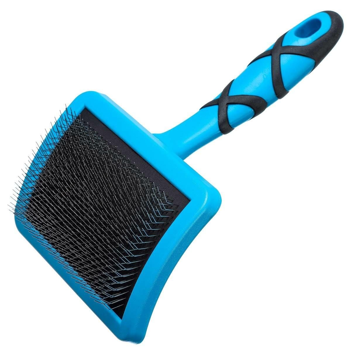 GROOM PROFESSIONAL Curved Firm Slicker Dog Brush - Grooming Large, blue