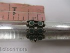 VINTAGE ZUNI INDIAN PETIT POINT GREEN TURQUOISE NEEDLEPOINT ROW RING STERLING — photo 7